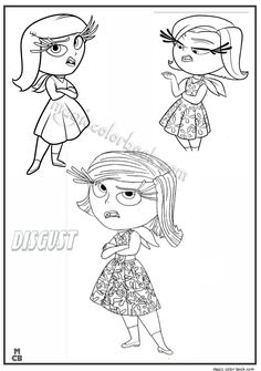 Inside Out Coloring Pages Free Printable Disgust 30