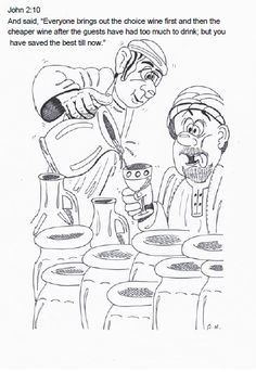 Jesus Changes Water into Wine - Graham Kennedy Coloring Page | JESUE ... Jesus Changes Water into Wine - Graham Kennedy Coloring Page | JESUE ...