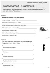 Kennenlernen englisch klasse 5