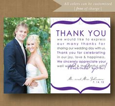 7 Best Wedding Thank You Cards Wording Images Stuff Printable Wedding Thank You Card Custom By Xsimplymoderndesignx 15 00 Want To Have Preset Wording