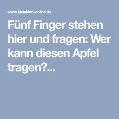 Fingerspiel finger kennenlernen