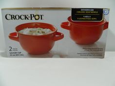 soup double bowl cooker crockpot bowls handle slow