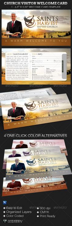 Visitor Card Template you can customize Church Pinterest - guest card template Visitor Card Template you can customize Church Pinterest - guest card template