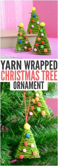 412 best christmas decorations images on pinterest christmas diy yarn wrapped christmas tree ornament christmas ornaments for kids to make