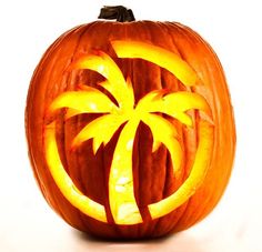Palm Tree Pumpkin Carving Stencils - FREE DOWNLOAD