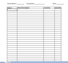 Printable PDF Physical Inventory Count Sheet | Printable Business Forms ...