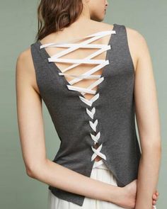 Womens Corset Style Waist Tie Knot Lace Up Detail Vest Ladies Peplum T Shirt Top