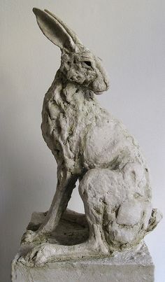 Large Sitting Hare Statue Rabbit Bunny Garden Statue Ornament 46cm