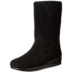 Blue Women's Mid Calf Suedette Pull On Boots PULANKA Blue Women's Mid Calf Suedette Pull On Boots PULANKA