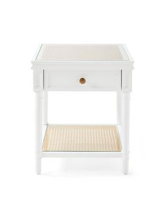 Vintage Dark Brown//Silver Metal Frame Nightstand Side End Table with Drawer