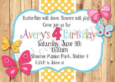 free printable butterfly birthday invitations