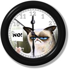 52 Best Funny Clocks Images Clock Wall Items Similar To Grumpy Cat Unique Wall Clock Handmade Gift On Etsy