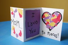 Love You To Pieces Suncatcher Card Crafts Cards And School For Mothers Day So Cute