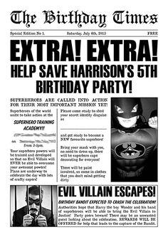in this large printable superman logo download you ll get superhero newspaper invitation template free
