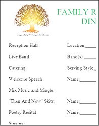 family reunion keepsake history memory book a 10 page template