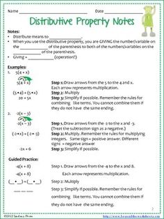 Distributive homework property worksheet