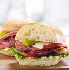 Italian combo: Roast beef, smoked turkey, ham, salami, Swiss cheese, peperoncini, lettuce Italian combo: Roast beef, smoked turkey, ham, salami, Swiss cheese, peperoncini, lettuce