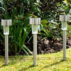 LED Solar Light Stainless Steel Lawn Lamp Garden Waterproof Night Lighting Decor