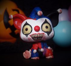 halloween creepy spooky evil clown littlest pet shop ooak custom figure lps