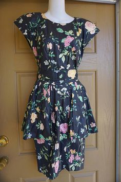 17 Best Karen Alexander Images On Pinterest In 2018 Karen Alexander 80s 90s Fl Dress Small Size 6 1980s 1990s Peplum Skirt