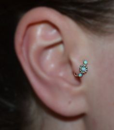 16g Titanium 5mm Peacock Blue Cartilage Tragus Labret Forward Helix Earring Stud