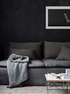 Charcoal Grey Dark Moody Living Room