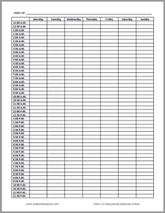 printable daily hourly schedule template dorm pinterest hourly schedule template word