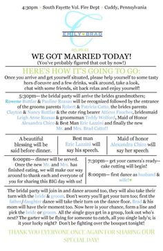 Stay On Time The Day Planning Your Wedding Reception Reception Prgram Wedding Beach Blue Diy Idea Program Signage 1
