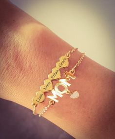 18k Gold Plated or Sterling Silver Mom grandma and heart name plate bangle Bracelet Zirconia monogram cz custom personalized gift engraved