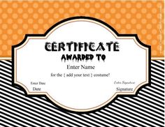 halloween certificate