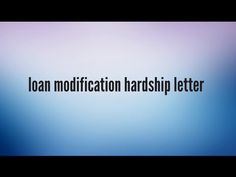 sample hardship letters for loan modification