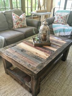 Our Diy Wood Crate Coffee Table How We Did It Used 4 Pallet Coffee Table