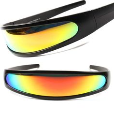 Black Novelty Sun Glasses Futuristic Bar Space Robot Party Costume JJ