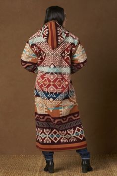 Reversible Long Coat, Chief Joseph, Ivory Reversible Long Coat, Chief Joseph, Ivory