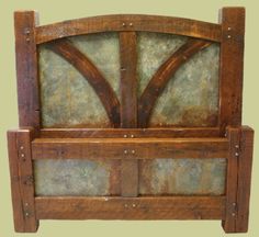 Traditional Timber Frame Custom Designed Bed With Reclaimed Douglas Fir And Recycled Steel Inserts Traditional Timber Frame Custom Designed Bed With Reclaimed Douglas Fir And Recycled Steel Inserts