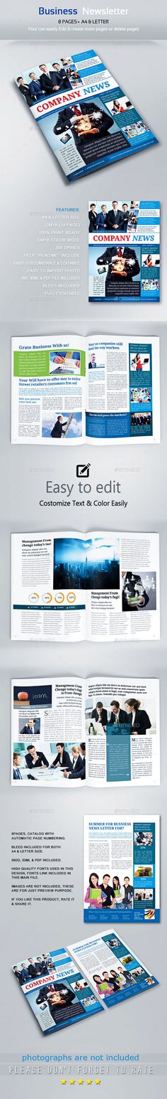 Business Newsletter DIN A4 Newsletter templates, Print templates - business newsletter Business Newsletter DIN A4 Newsletter templates, Print templates - business newsletter