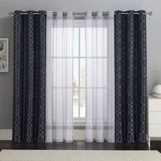 Intimates Sparkle Shimmer Plain Slot Top Voile Curtain Panel Cream, 54 w X 48 d