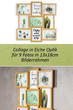 levandeo 2er Set Bilderrahmen 10x15cm 13x18cm MDF Holz Glas Weiß Braun Portrait