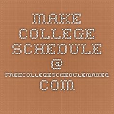 free schedule builder