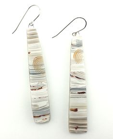 Oxidized Sterling Silver and Pearl Earrings; Tree Bark Earrings