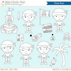 Pirate Stamps Clipart Clip Art Digital