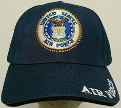 U.S Air Force USAF WINGS Veteran Vet /"V/" Navy Blue Embroidered Cap Hat