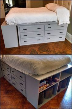 Bed on sale top of drawers