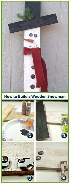 We love easy DIY home decor projects that don’t require a lot of time. All you need are a few supplies and Glue Dots Advanced Strength adhesive to make this adorable wooden snowman for your home. #GlueDots