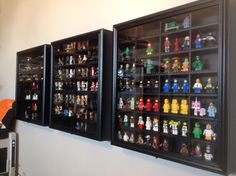Like Double My Collection But Way Awesome Home Improvement This Is How We Display My Husband S Minifig Collection I Found The Bo At Michael And They Are Actually Shot Gl Cases Turned Sideways