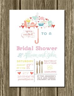 kitchen bridal shower invitation - printable file 5 x 7 and kitchen bridal shower invitation - printable file 5 x 7 and