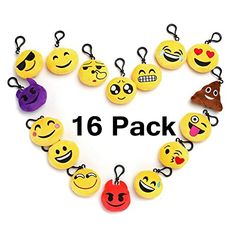 12pc Mixed Yellow Funny Cute Emoji Expression Rubber Bracelet Bangle Kids Gift