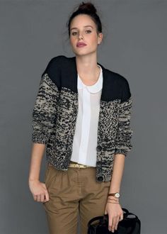 Giacca Donna College Giacca Con Pizzo häkel punta GILET CARDIGAN