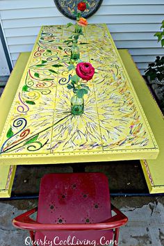 50 Best Designer Picnic Tables Images In 2019 Painted Hometalk Picnic Table Gets A Fl Paint Makeover Mexican Outdoor Painting