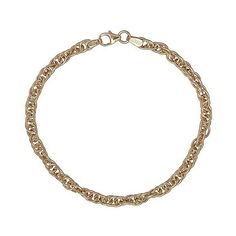 Link Anklet Bracelet Wheat Qgold 14K Yellow Gold 0.80MM Spiga Link Anklet Bracelet Wheat Qgold 14K Yellow Gold 0.80MM Spiga